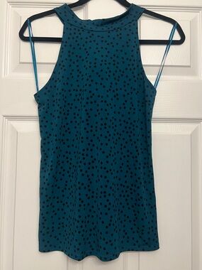 NWT - Banana Republic teal polka dot back tie halter top - XS